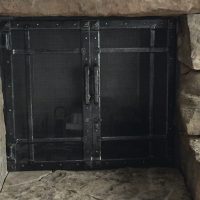 custom iron fireplace screen