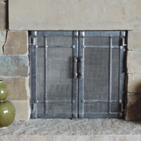 custom iron fireplace screen