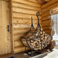 iron firewood stand