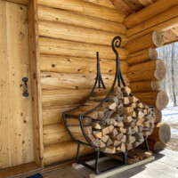 iron firewood stand