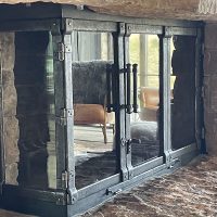 iron fireplace screen